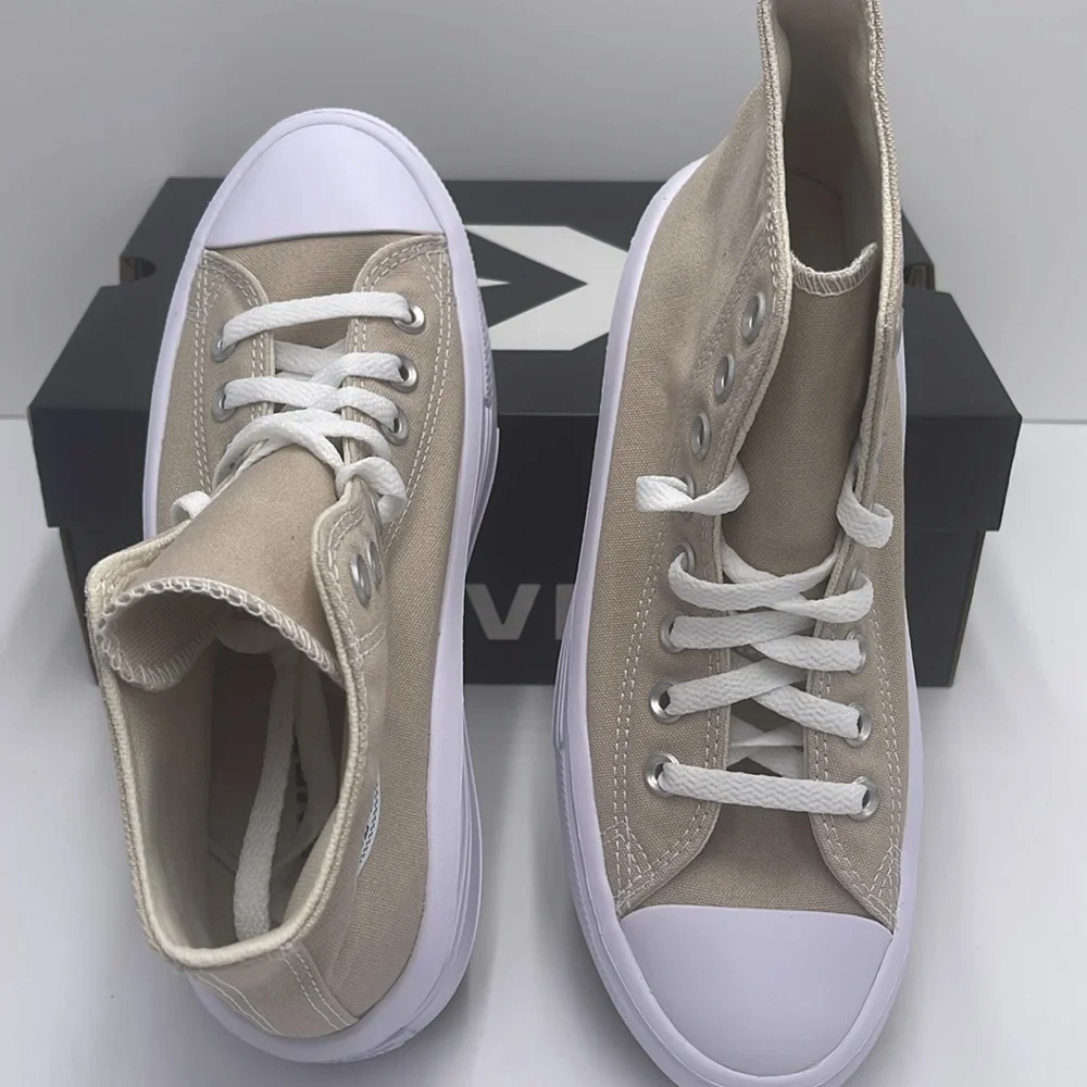 Converse WMNS A04365C CTAS MOVE HI BEACH STONE/WHITE/BEACH STONE Platforms - Picture 12 of 16